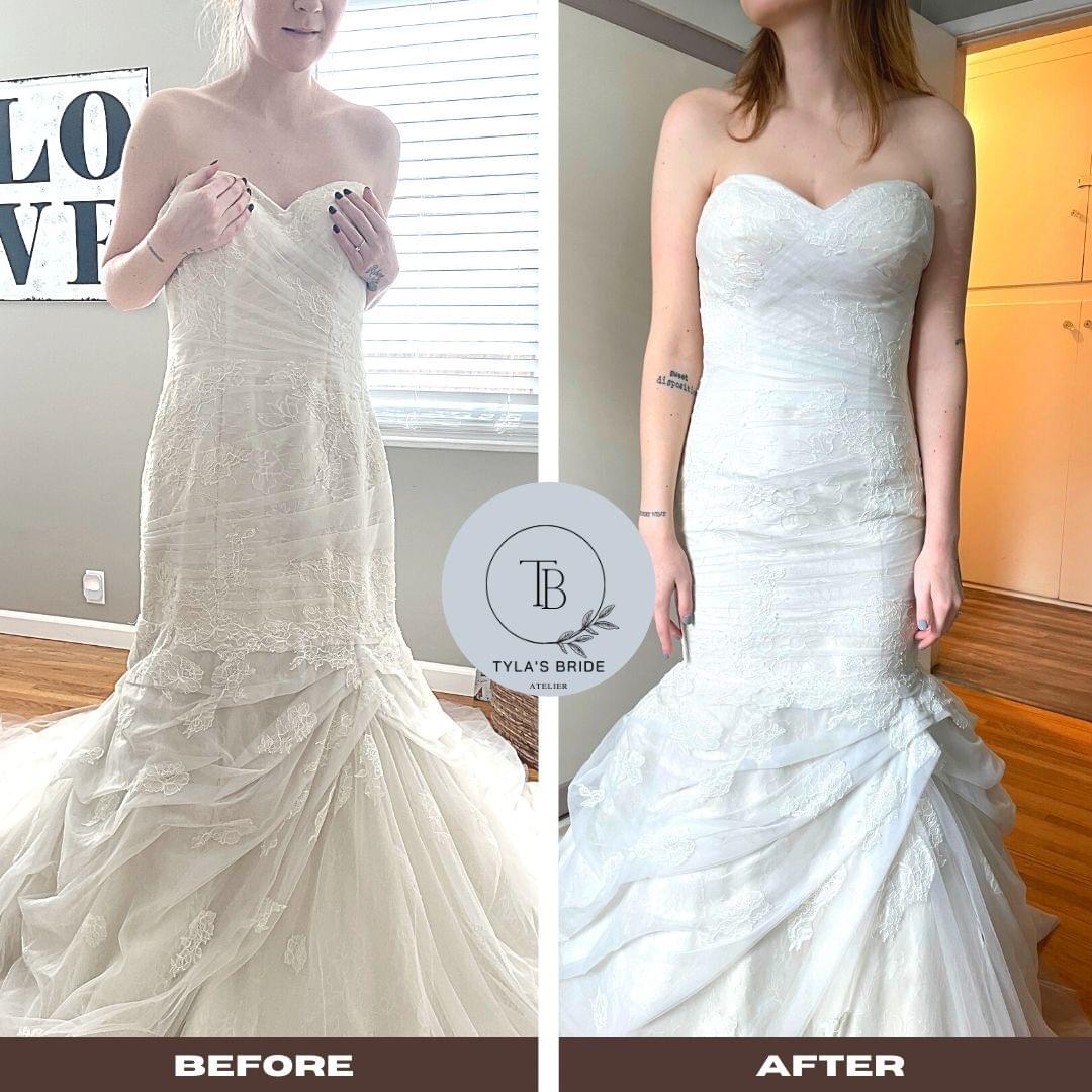 Tyla's Bride with another wedding dress transformation, taking a look at a before and after pictures. 