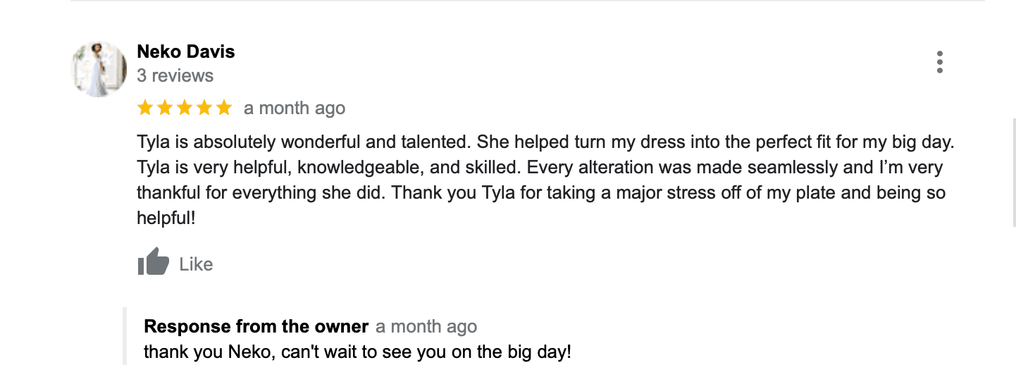 Tylas bride 5 star review